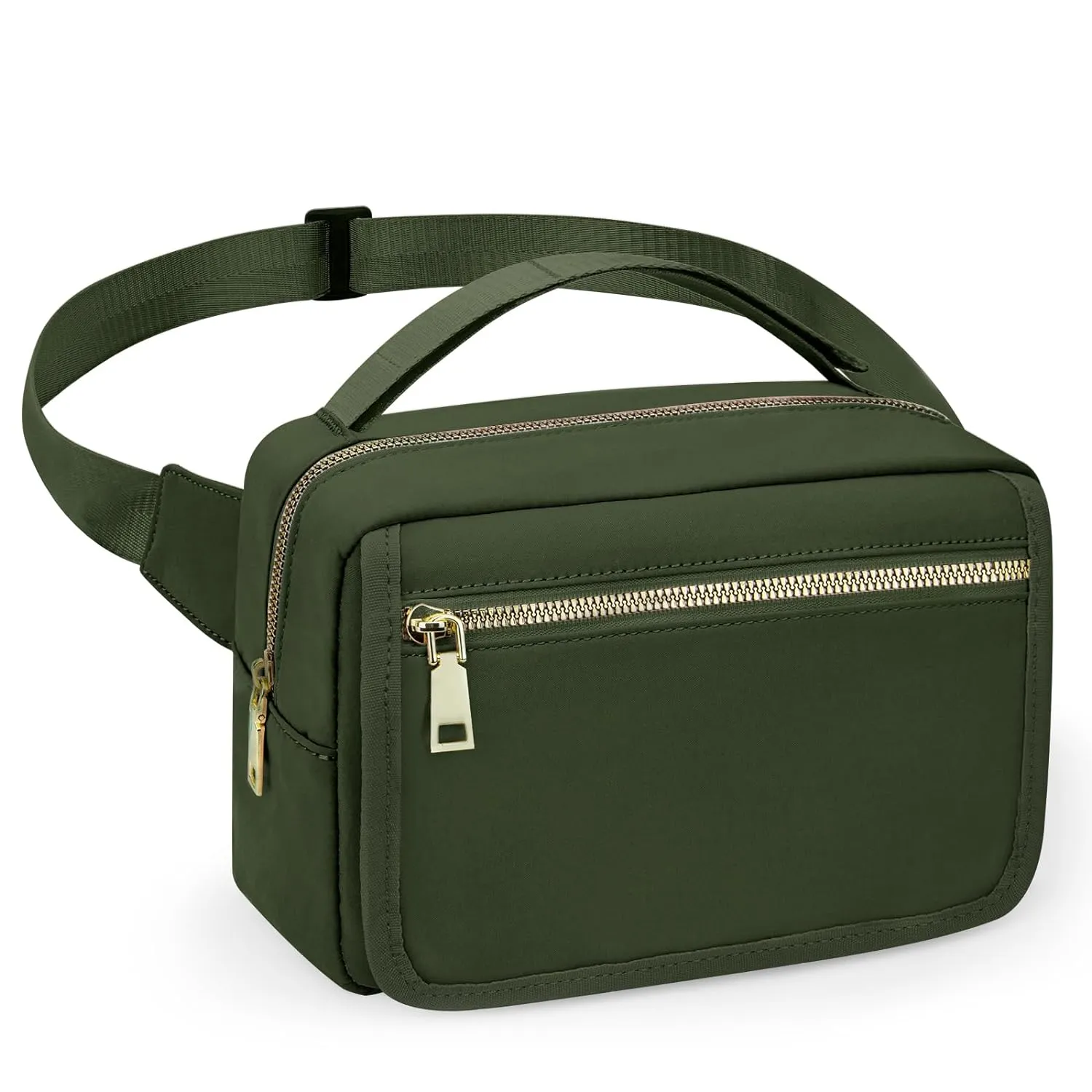 printe Small Diaper Bag with Portable Changing Pad, Crossbody Diaper Pack with Wipes Pocket, Women Waist Bag for Travel Stroller, Olive Green