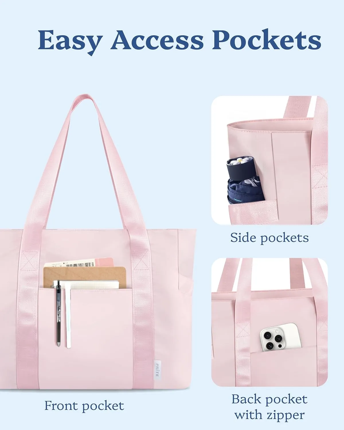 Prite Tote Bag for Women Weekender Bag with Laptop Compartment for Work Nurse Travel Gym