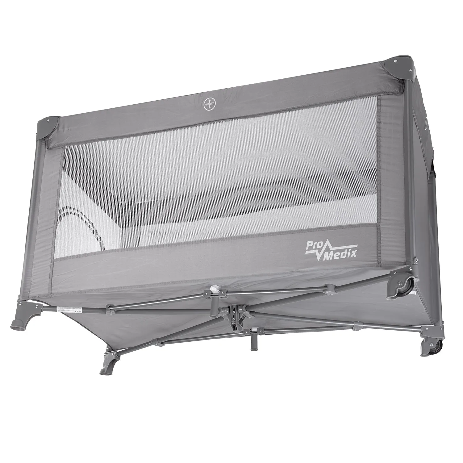 Promedix travel crib, 125x65x74cm, grey, casters, protective cover, PR-803 G   Korbell 9L used diaper container