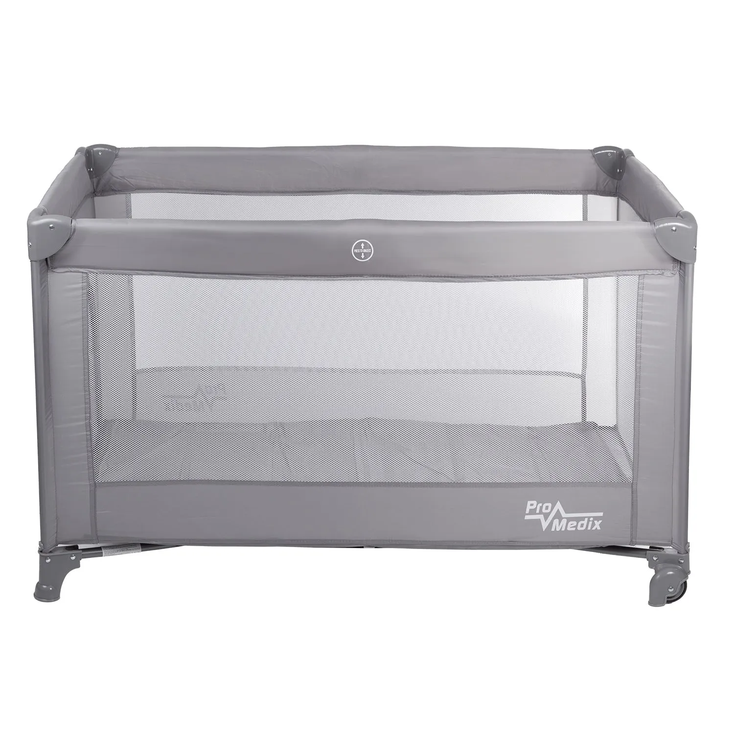 Promedix travel crib, 125x65x74cm, grey, casters, protective cover, PR-803 G   Korbell 9L used diaper container