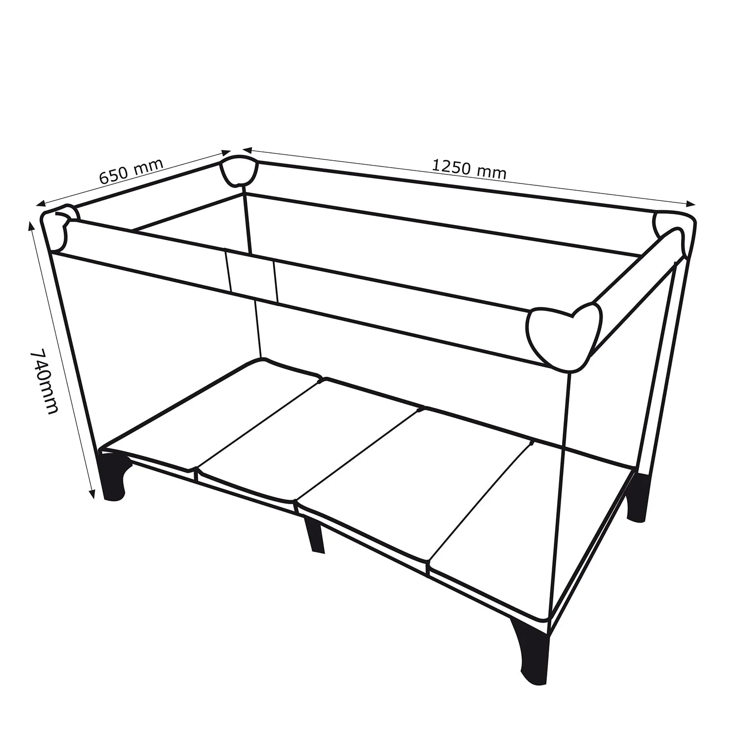 Promedix travel crib, 125x65x74cm, grey, casters, protective cover, PR-803 G   Korbell 9L used diaper container