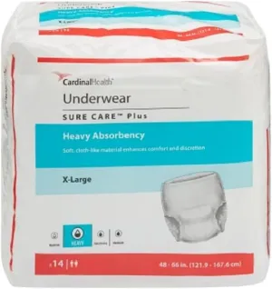 PT# 1625 PT# # 1625- Brief Incontinence Surecare XL 48-66" Blue 56/Ca by, Kendall Company