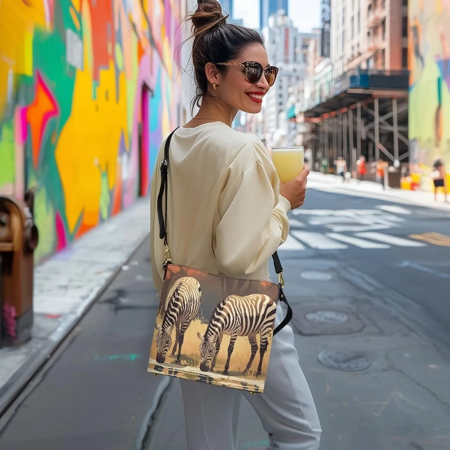 PU Leather Purse for Women Vintage Floral Bucket Tote Bag Crossbody Hobo Handbag, Skulls Satchel Shoulder Tote Bags