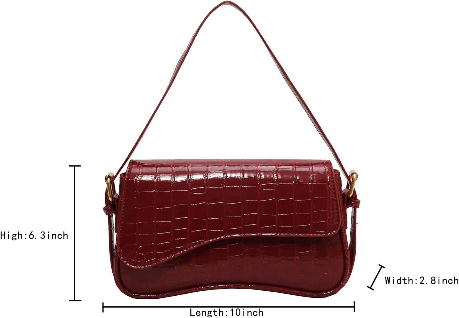PU Leather Tote Bag for Women with 2 Removable Straps and Zipper Closure