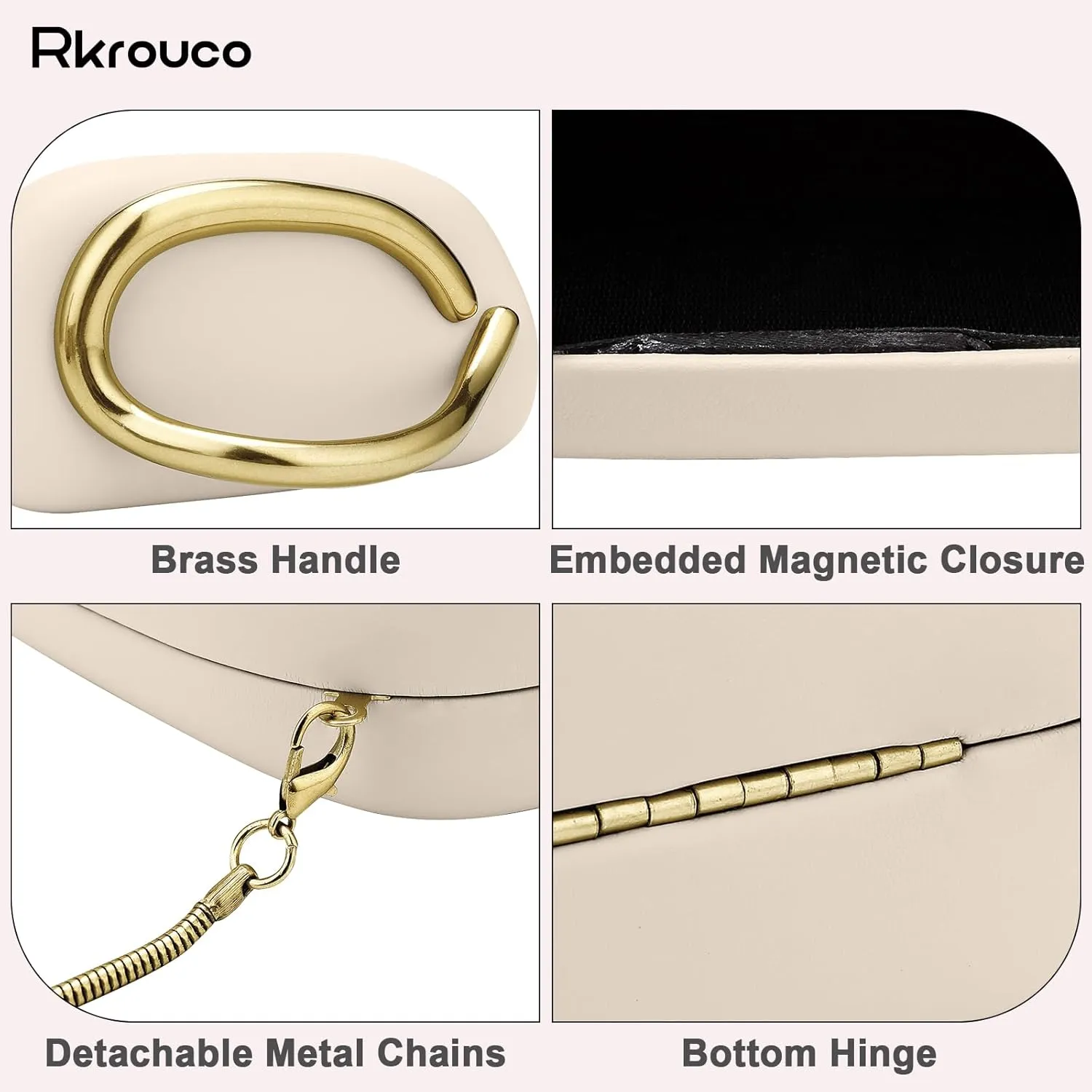 PU Leather Women's Evening Handbags Chocolates Clutch Purse Easy Match with Chain Crossbody Metal Decoration Shoulder Bag