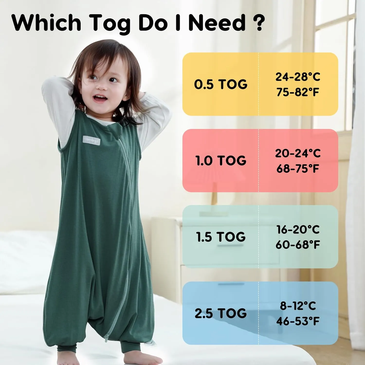 PuppyCozy: Toddler Sleep Sack 9-48 Months, 1.0 Tog Sleep Sack with Legs, Baby Wearable Blanket