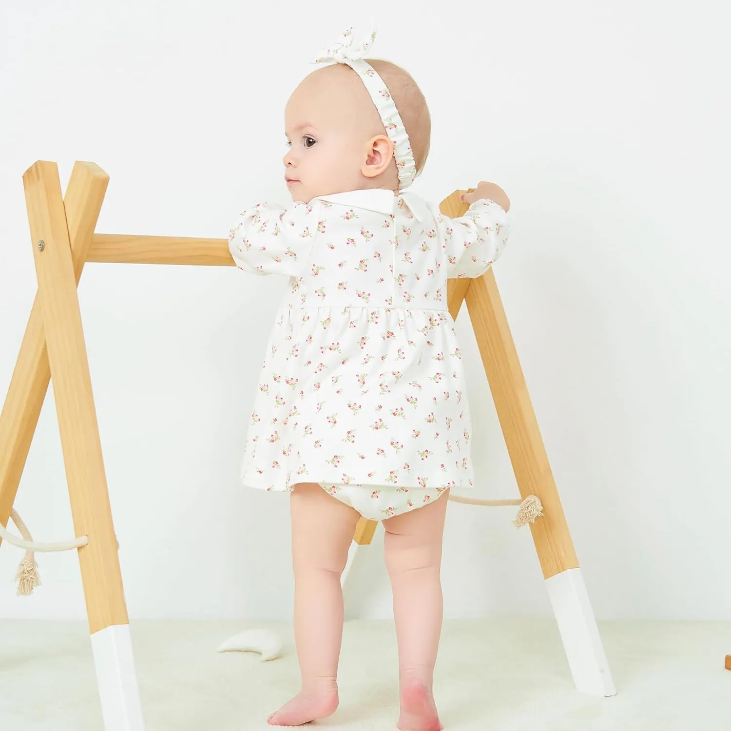 pureborn Baby Toddler Girl Dress with Bloomer Short and Long Sleeve Playwear Dress with Diaper Cover