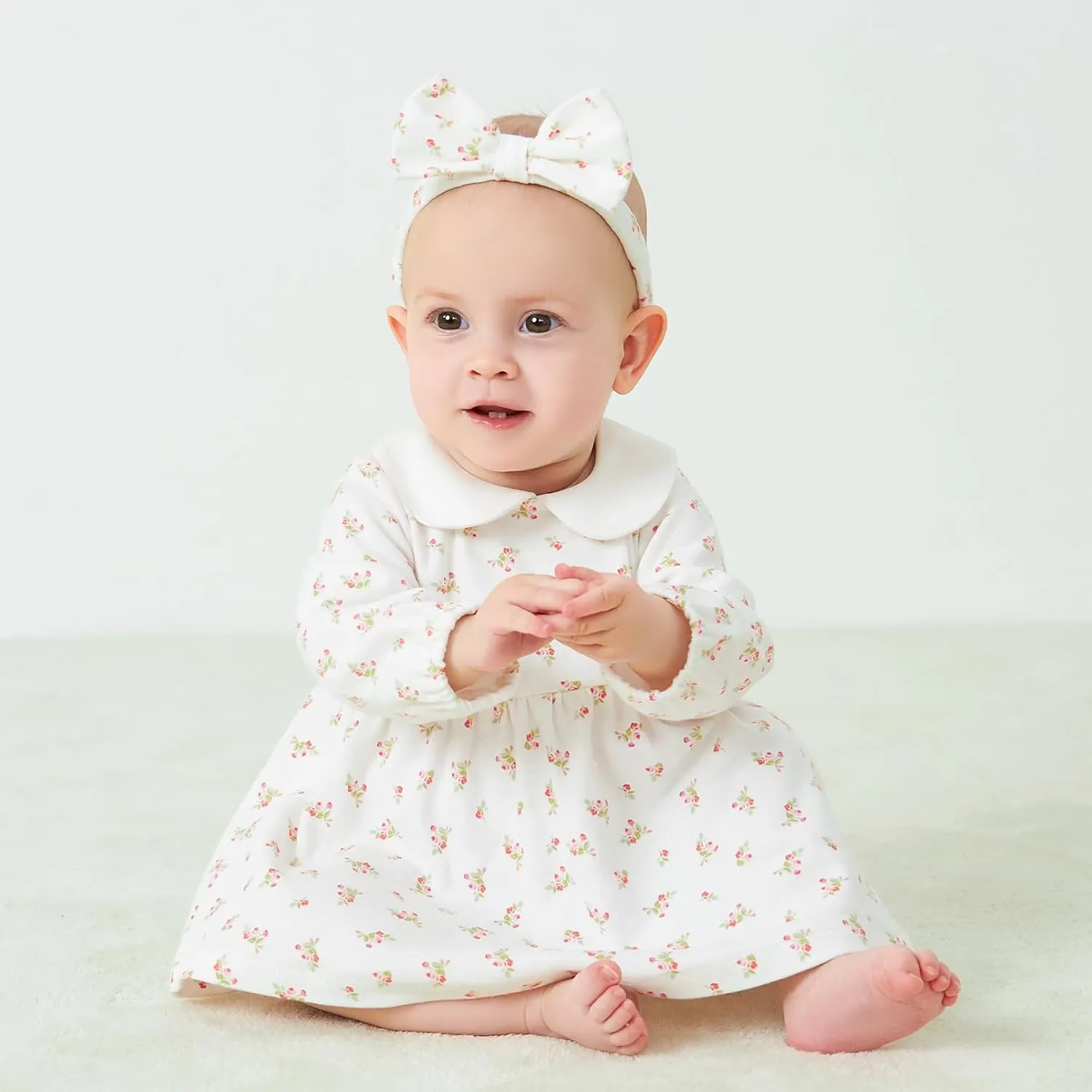 pureborn Baby Toddler Girl Dress with Bloomer Short and Long Sleeve Playwear Dress with Diaper Cover