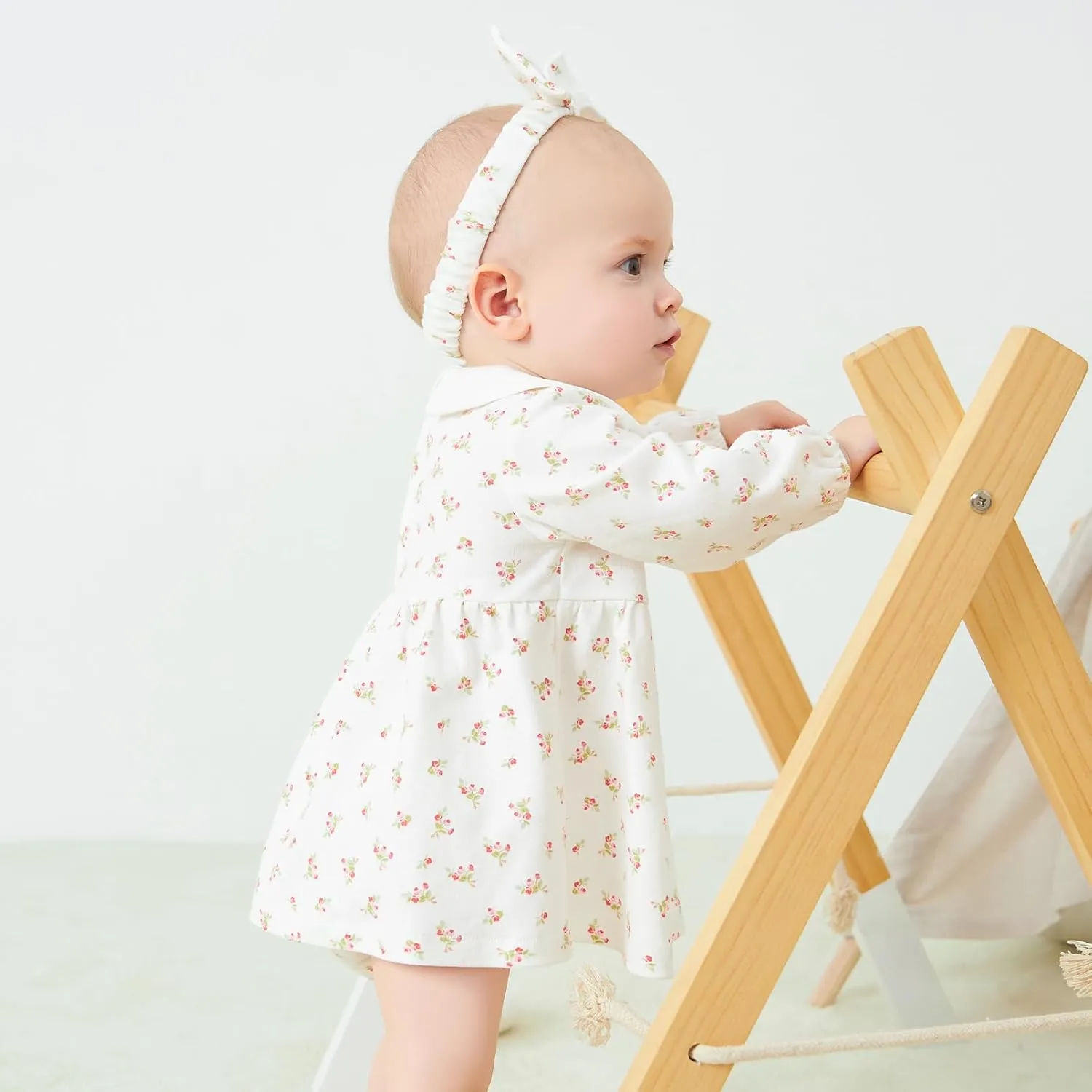 pureborn Baby Toddler Girl Dress with Bloomer Short and Long Sleeve Playwear Dress with Diaper Cover