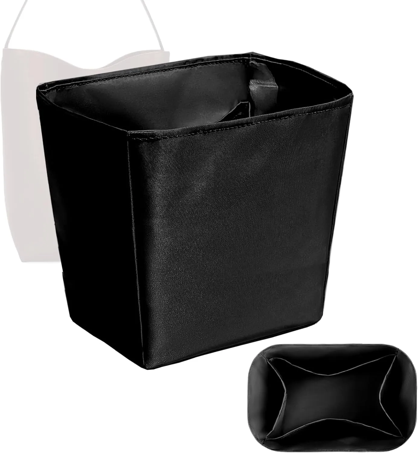 Purse Organizer Insert, Tall Bag Organizer Insert Fit for R-o-w NS Park Bucket Bag Inside Storage Drawstring Bag Purse Insert Multiple Pockets Lightweight Zipper Organizer Insert Slim Bag In Bag