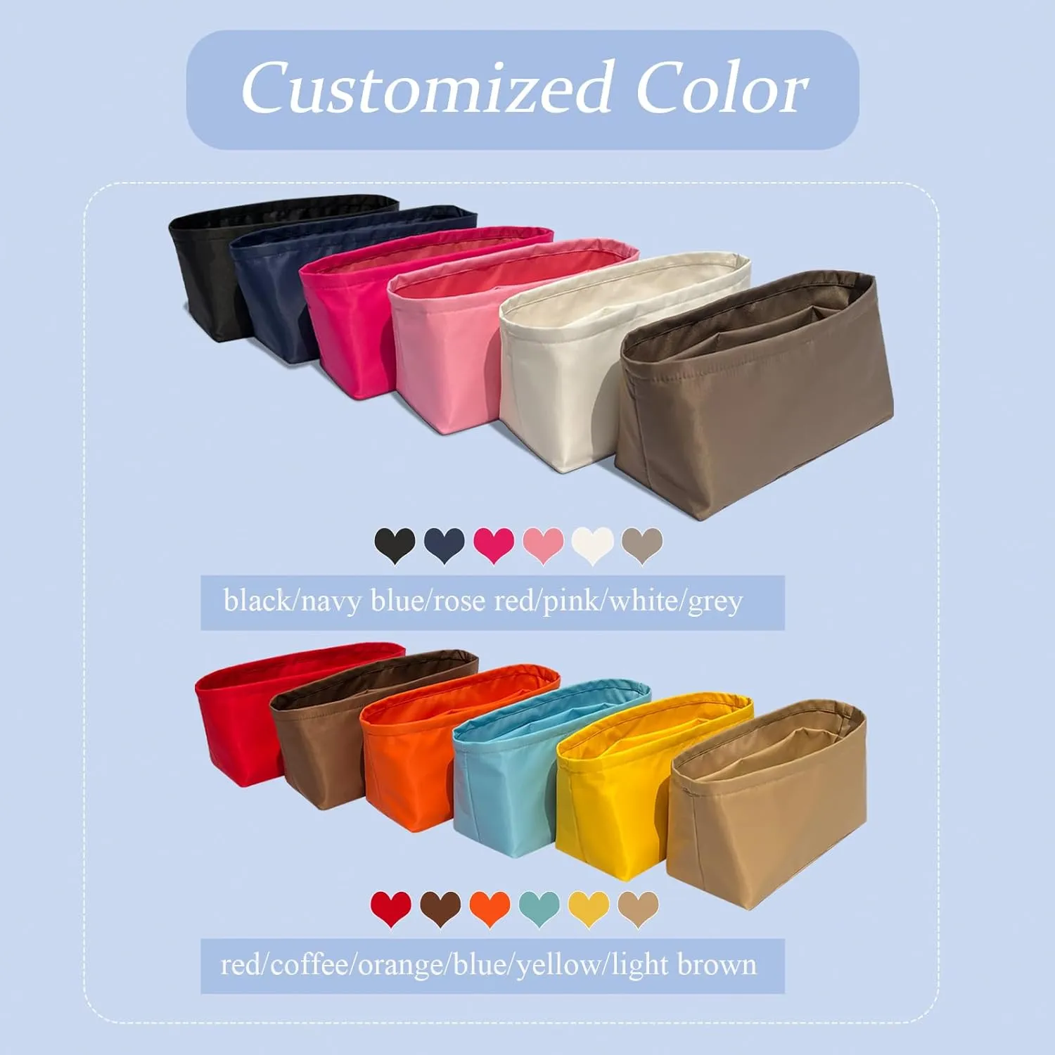 Purse Organizer Insert, Tall Bag Organizer Insert Fit for R-o-w NS Park Bucket Bag Inside Storage Drawstring Bag Purse Insert Multiple Pockets Lightweight Zipper Organizer Insert Slim Bag In Bag