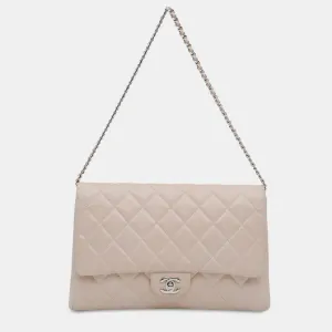 Quilted Caviar Flap Clutch with Chain