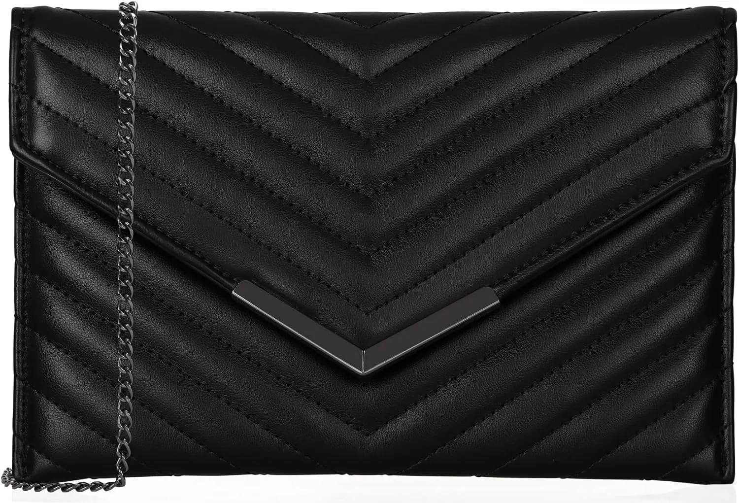 Quilted Women Envelope Clutch Bag Pouch Purse Medium Foldover Evening Handbag