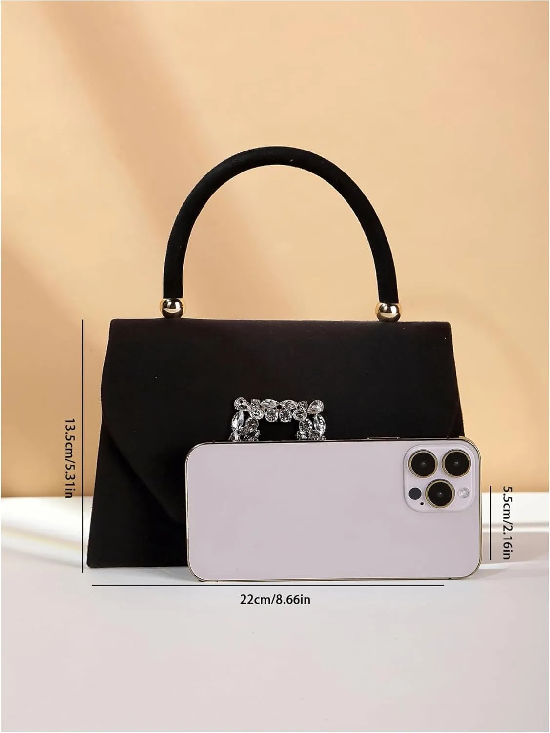 QWINEE Glitter Velvet Purse Sparkly Clutch Purse Handbag Evening Party Sparkle Mini Square Handbags