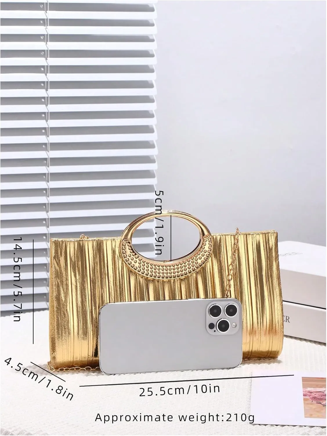 QWINEE Women's Glitter Evening Clutch Handbags Rhinestone Top Handle Party Crossbody Bag