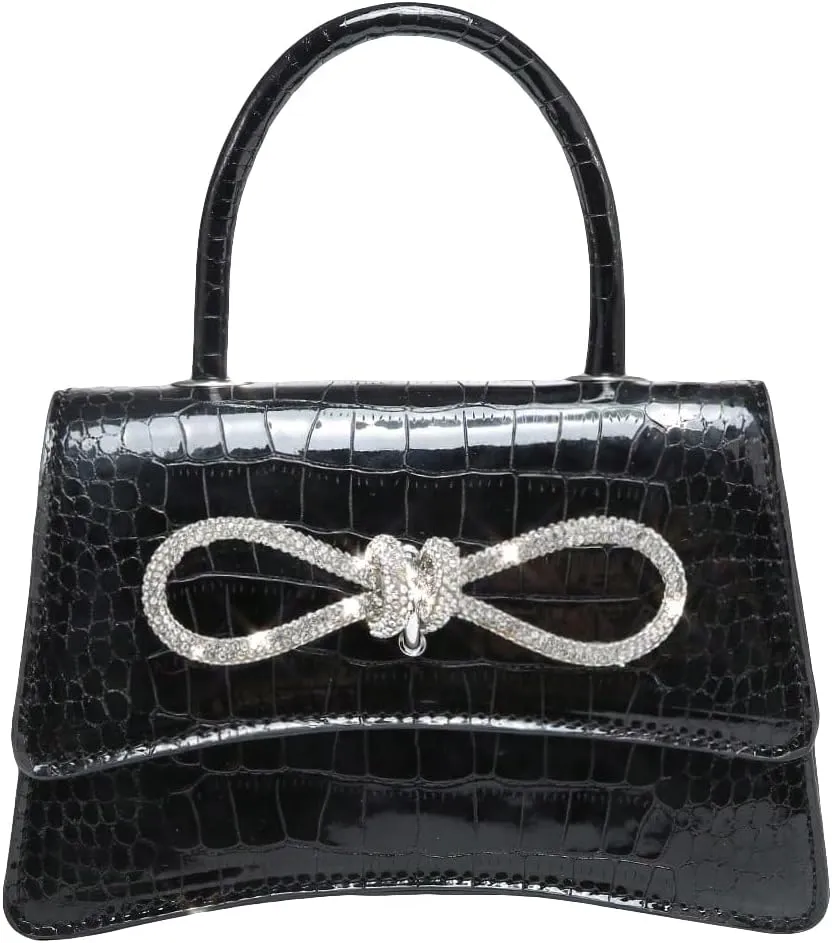 QWINEE Women's Mini Evening Bag Rhinestone Decorated Clutch Purse Prom Bags Sparkle Mini Square Handbags