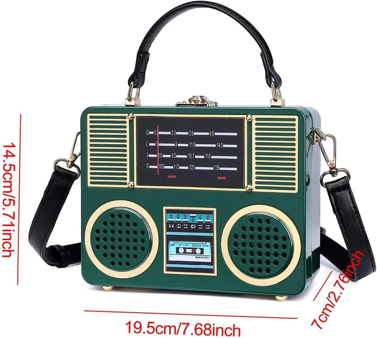 Radio Shape Shoulder Bag Large Capacity Cross Body for Commuting Holiday Work