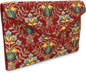Rajasthani Indian Art Sling Bag Foldover Clutch Purse For Women, Indian Handcrafted Foldover Sling Clutch