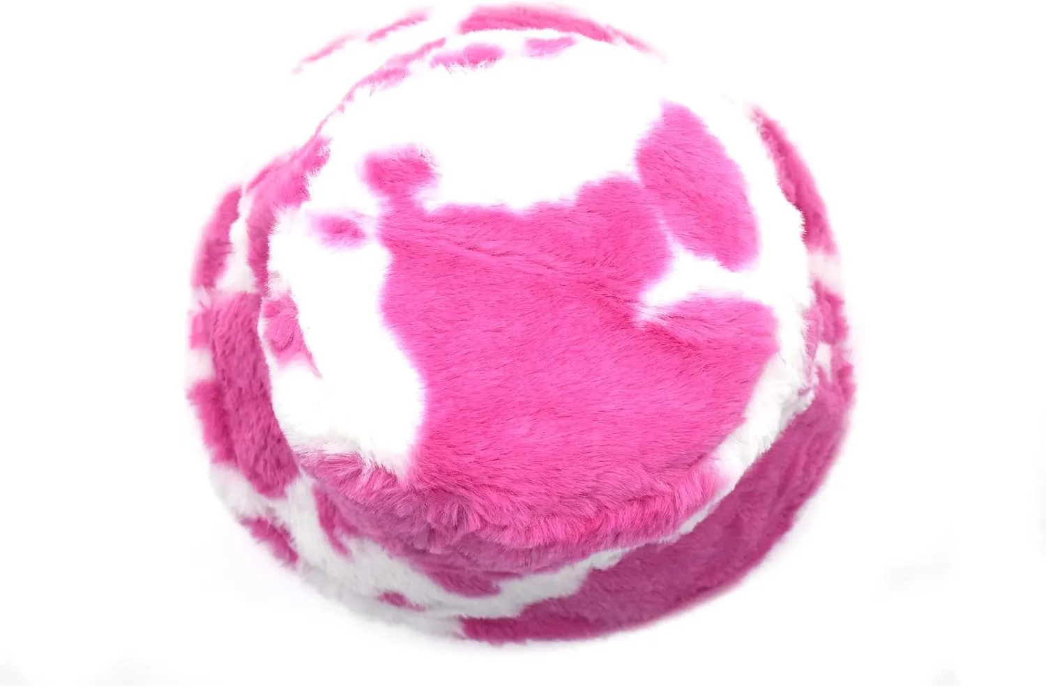 Ralcosuss Women Girls Milk Cow Print Faux Fur Bucket Hats Winter Outdoor Fluffy Warm Fisherman Caps