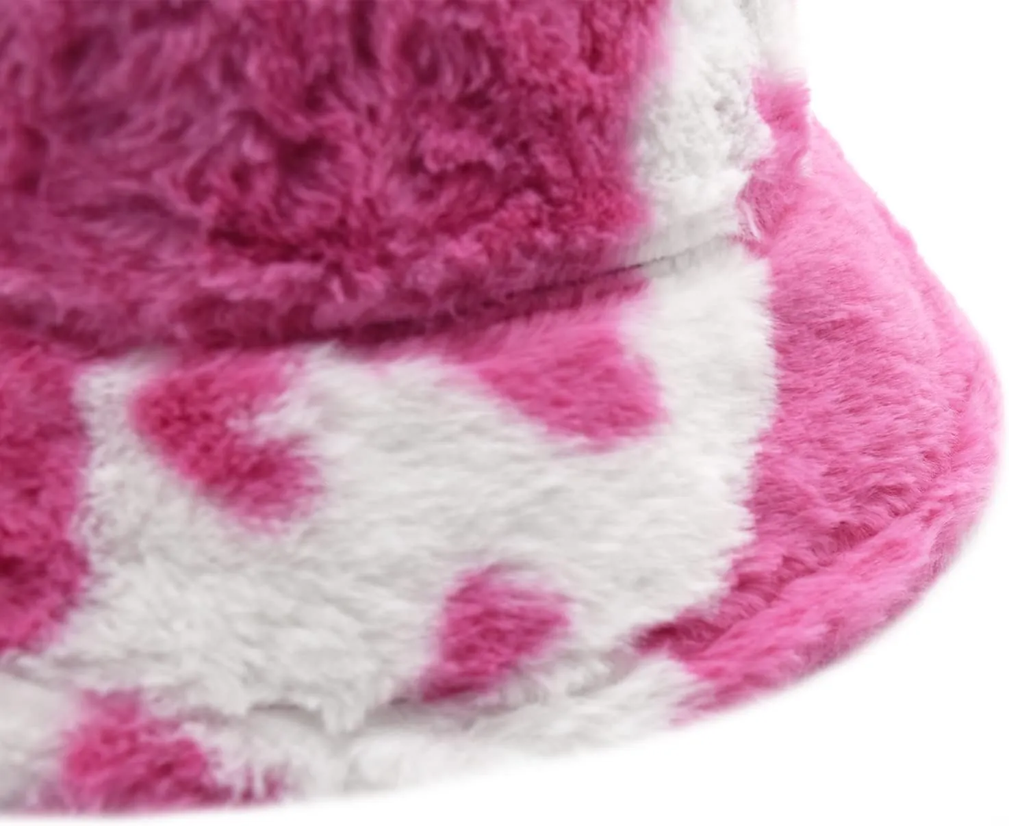 Ralcosuss Women Girls Milk Cow Print Faux Fur Bucket Hats Winter Outdoor Fluffy Warm Fisherman Caps