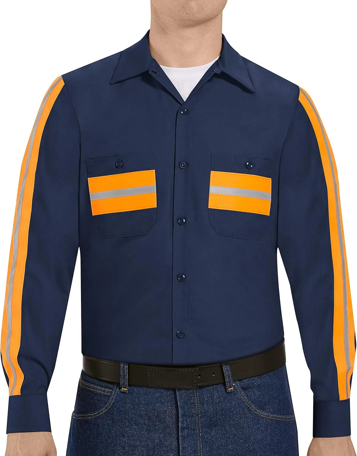 Red Kap Men's Industrial 2 Piece Lined Collar Work Shirt