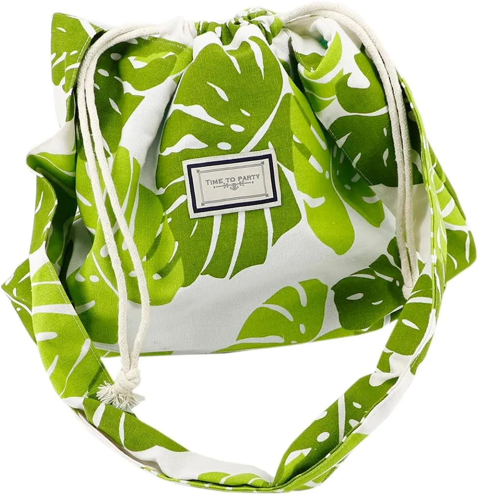 Reversible Bucket Hat Beach Bag Set Printed Wide Brim UV Protection Foldable Sun Hat Handbag Shoulder Bag Set for Travel