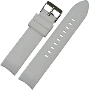 RHAIYAN Men's Silicone Strap 20mm Pin Buckle Watch Accessories Sports Waterproof Rubber Strap Female Bracelet Watch Band Specific (Color : White, Size : 20mm)