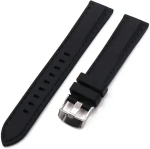 RHAIYAN Silicone Strap Men's Pin Buckle 18mm20mm22mm24mm26mm Watch Accessories Watch Men Sport Watch Band Waterproof Rubber Strap Women Specific (Color : Black line, Size : 18mm)