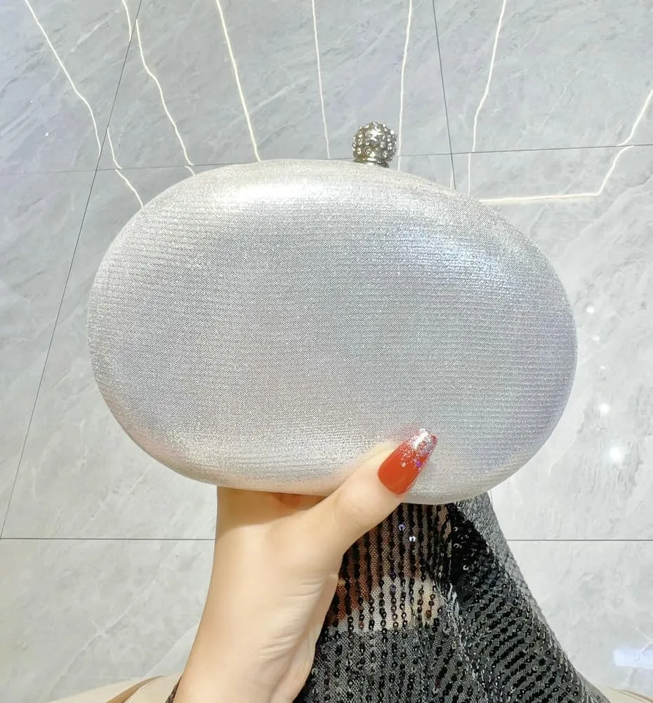 Rhinestone Clutch Purses for Women Sparkly Evening Bags Luxury Crystal Round Pearl Clasp Handbag Diamond Handbags 2025
