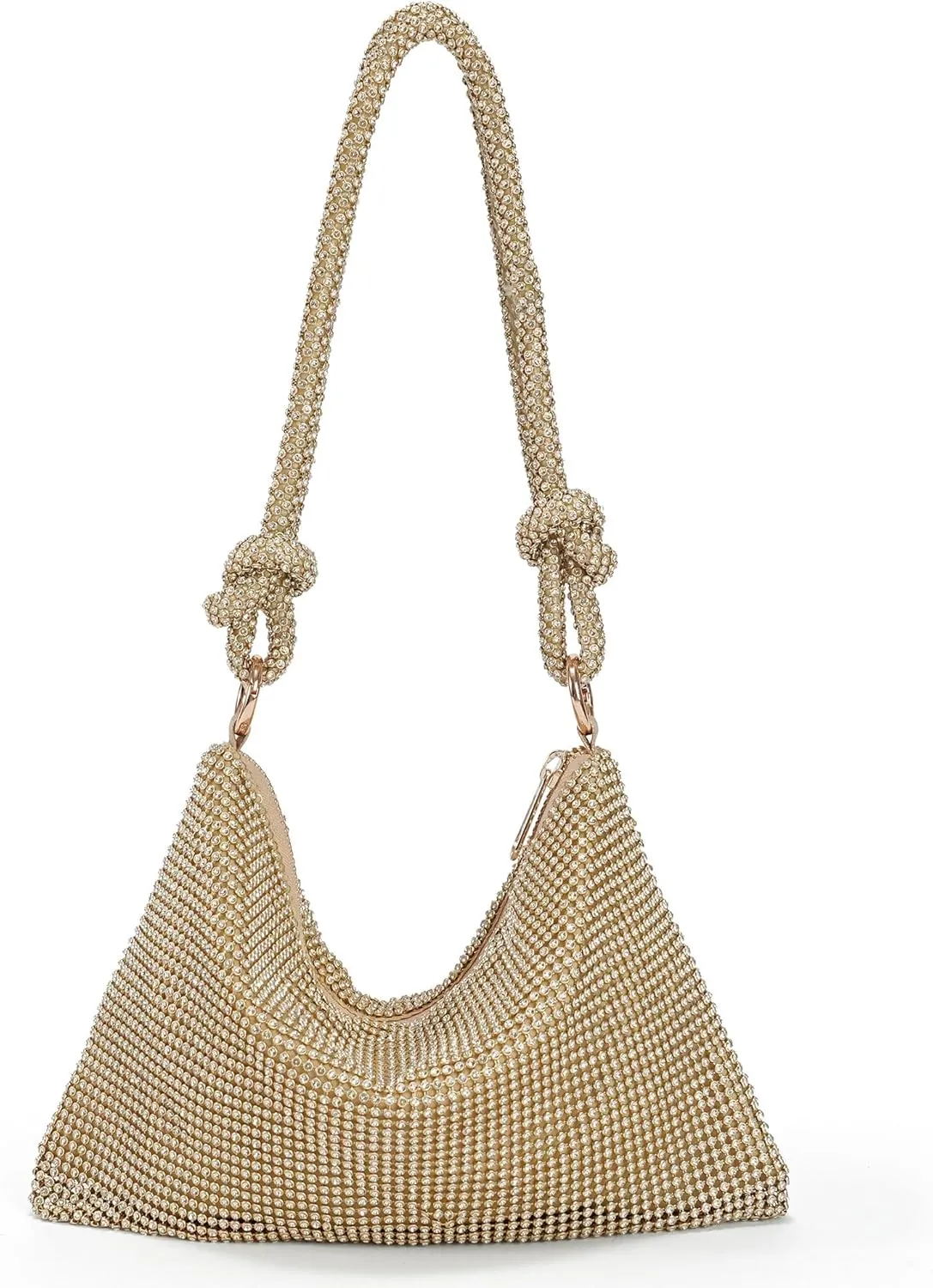 Rhinestone Evening Bag Purse For Women Sparkly Gold Clutch Purses Cross Body Mini Handbags For Women Party Club Wedding Prom Gold