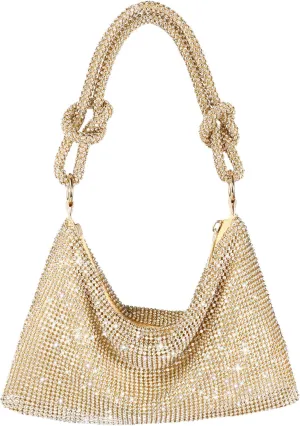 Rhinestone Purse Sparkly Evening bag Silver Clutch Purses for Women Evening, Cross Body Handbags for Party Prom Club Wedding