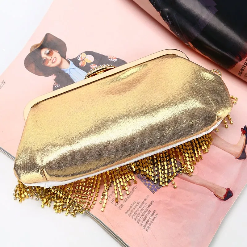 Rhinestones Tassel Evening Clutch Bags Lady Party Handbags