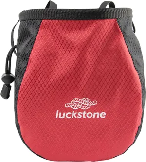 Rock Climbing Chalk Bag Adjustable Drawstring Chalk Bag Bouldering Chalk Bag Bucket for Rock Climbing Weight Lifting, 16*12*8cm, red