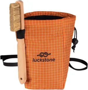 Rock Climbing Chalk Bag Bouldering Chalk Bag Bucket Gym Chalk Bag Multifunctional Gym Pouch Storage Bag with Brush and Adjustable Belt for Climbing, Cross Fit, Weight Lifting