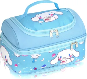 Roffatide Anime Cinnamoroll Lunch Bag for Man Woman Leakproof Lunch Box Large Compartment Lunch Container Tote for Work Travel Blue