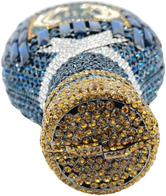 RomanticDesign Women Champagne Bottle Rhinestone Evening Clutch Bride Purse Chic Bowknot Crystal Handbag for Party Prom