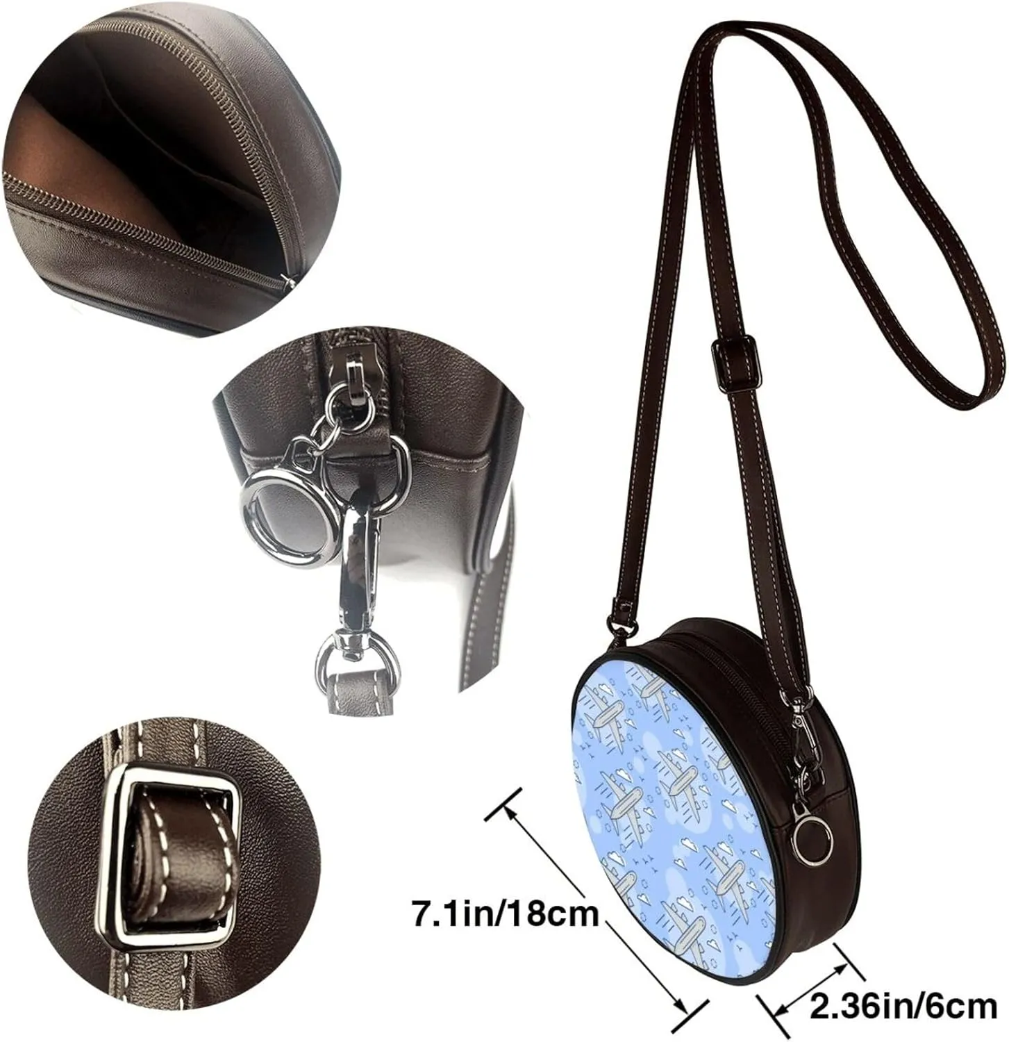 Round Crossbody Shoulder Bag Circle Purse Handbags for Women Small Fashion Clutch Evening Wallet