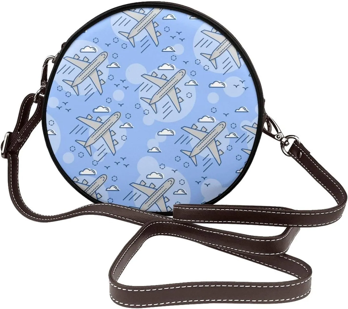 Round Crossbody Shoulder Bag Circle Purse Handbags for Women Small Fashion Clutch Evening Wallet