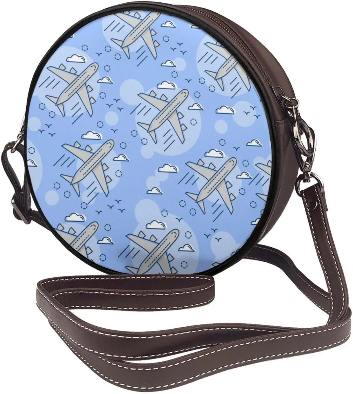 Round Crossbody Shoulder Bag Circle Purse Handbags for Women Small Fashion Clutch Evening Wallet