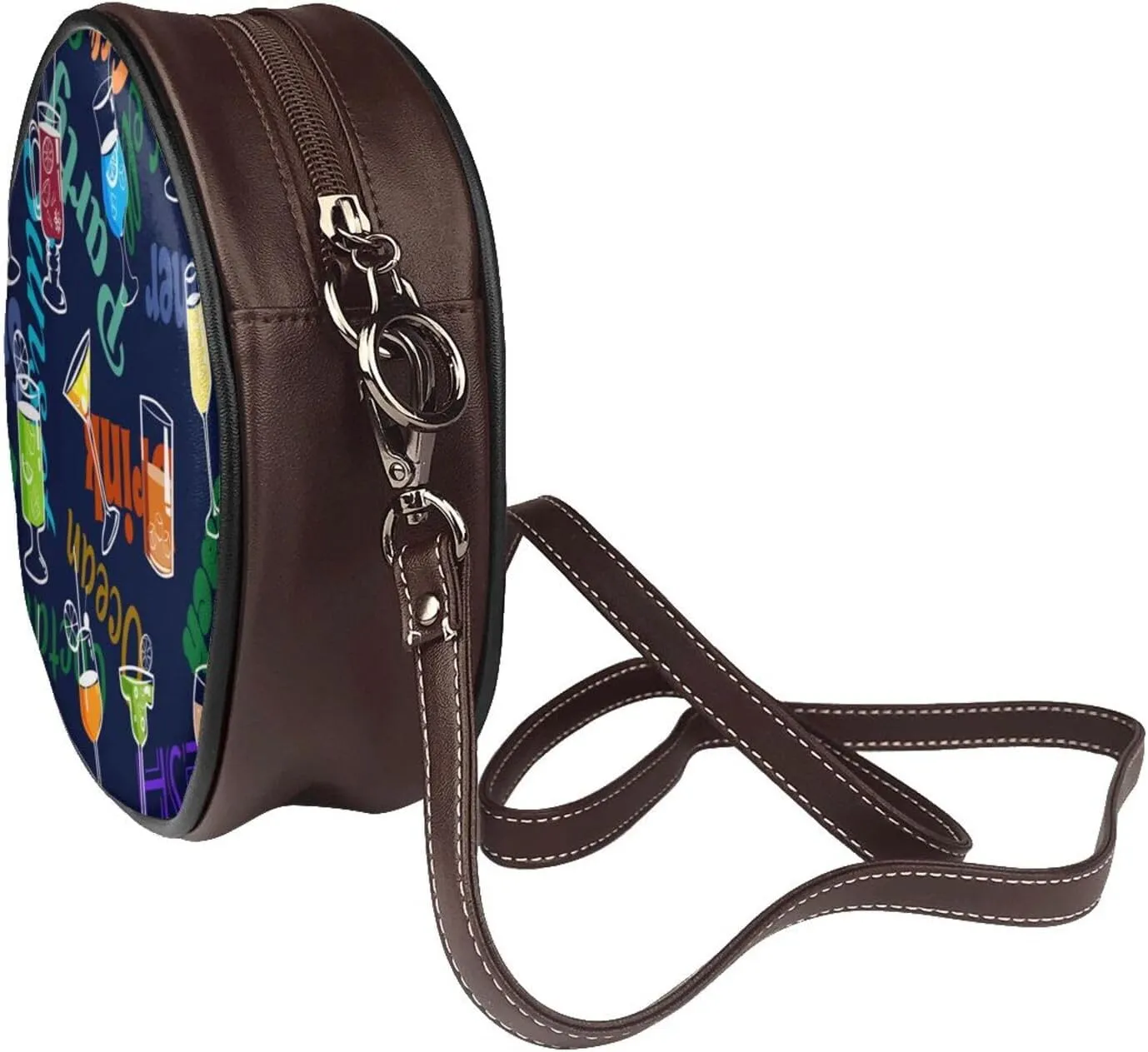 Round Crossbody Shoulder Bag Circle Purse Handbags for Women Small Fashion Clutch Evening Wallet