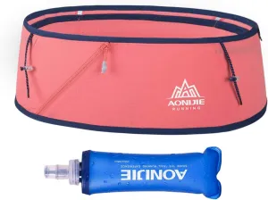 Running Pouch Belt Waist Pack Fanny Bag with 250ml Soft Water Bottle, Bounce Free Fashion Workout Jogging Travelling Money Pocket Belt for Women (Pink, S/M)