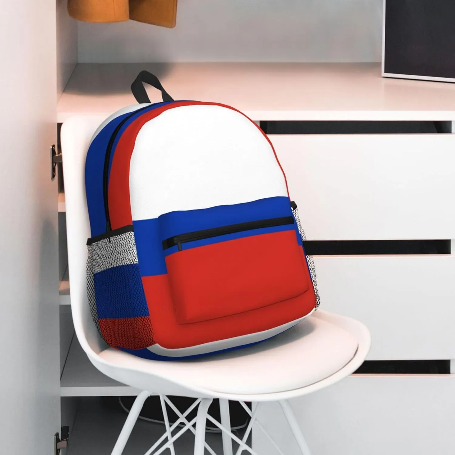 Russian Flag Fashion Backpack,Casual Daypack Backpacks For Men Women, Laptop Bag Travel Hiking Camping