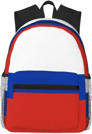 Russian Flag Fashion Backpack,Casual Daypack Backpacks For Men Women, Laptop Bag Travel Hiking Camping