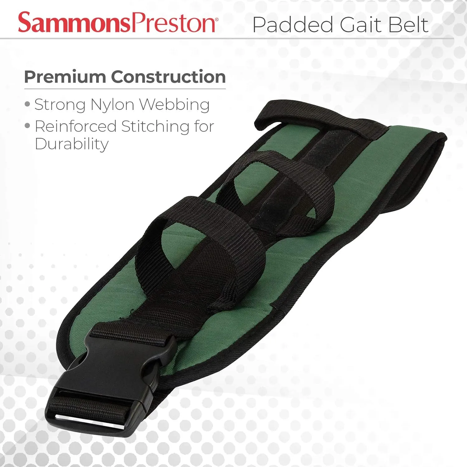Sammons Preston Padded Gait Belt with Handles, 5.5" Wide Transfer Belt with 4 Loops & Quick Release Buckle, Limited Mobility Aid Belt for Patient Transfer & Care, Blue, Small Belt Fits 24"-30" Waist