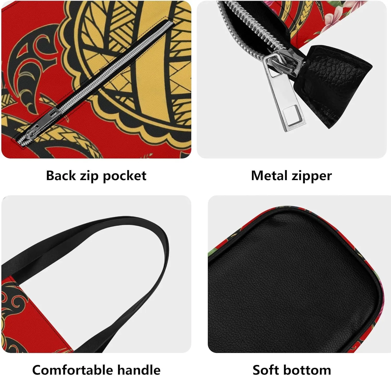 Samoa Tribal Design Women'S Handbag Large Capacity Shoulder Bag Polynesian 2-Piece Women'S Bag The Same Purse