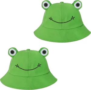 SAOROPEB Frog Bucket Hat - Cotton Funny Fisherman Hat for Adult Teens & Men