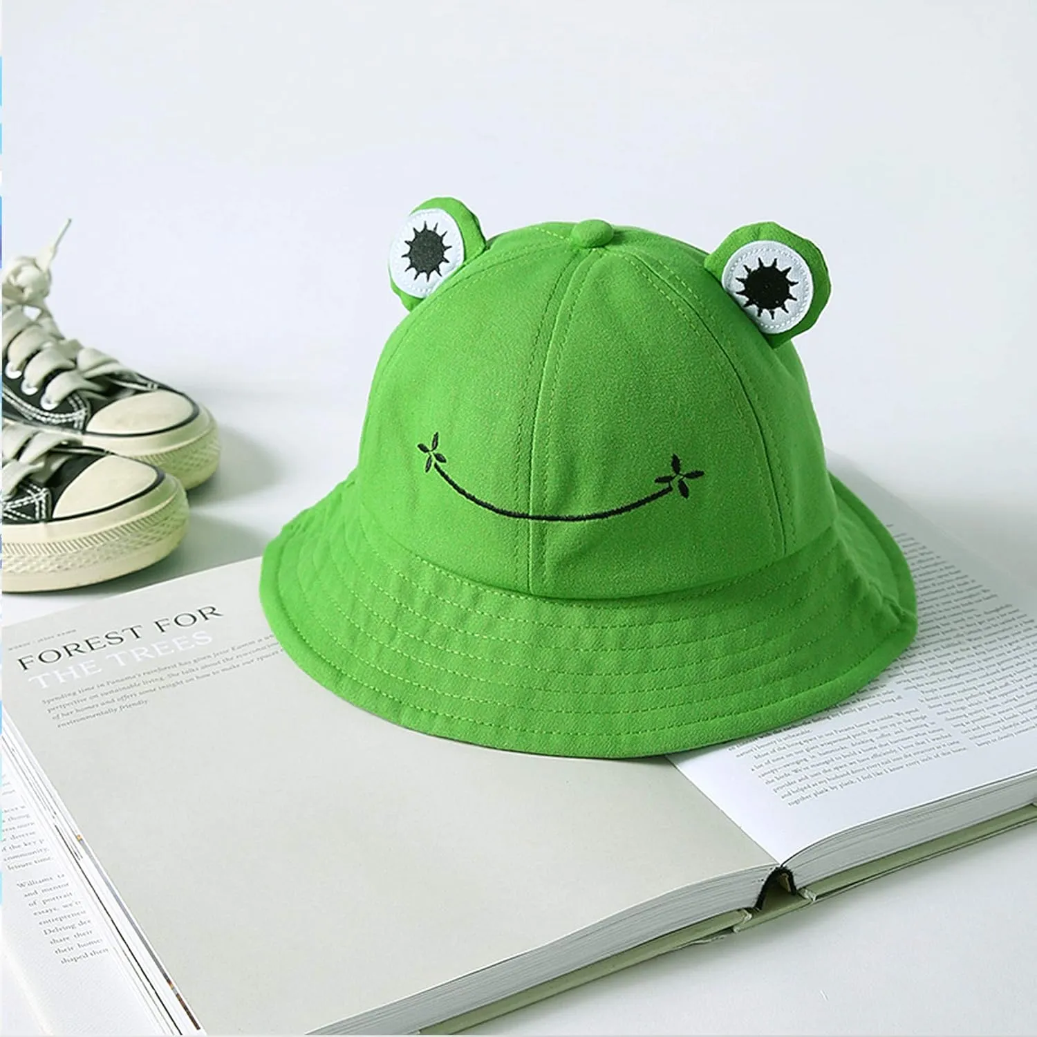 SAOROPEB Frog Bucket Hat - Cotton Funny Fisherman Hat for Adult Teens & Men