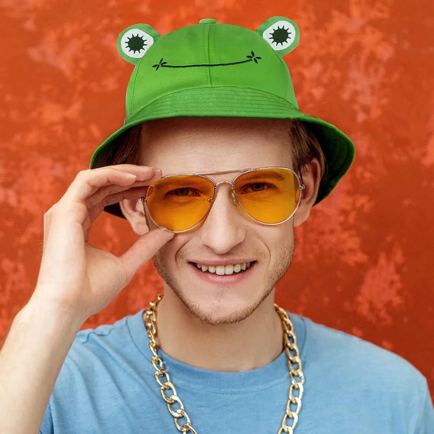 SAOROPEB Frog Bucket Hat - Cotton Funny Fisherman Hat for Adult Teens & Men
