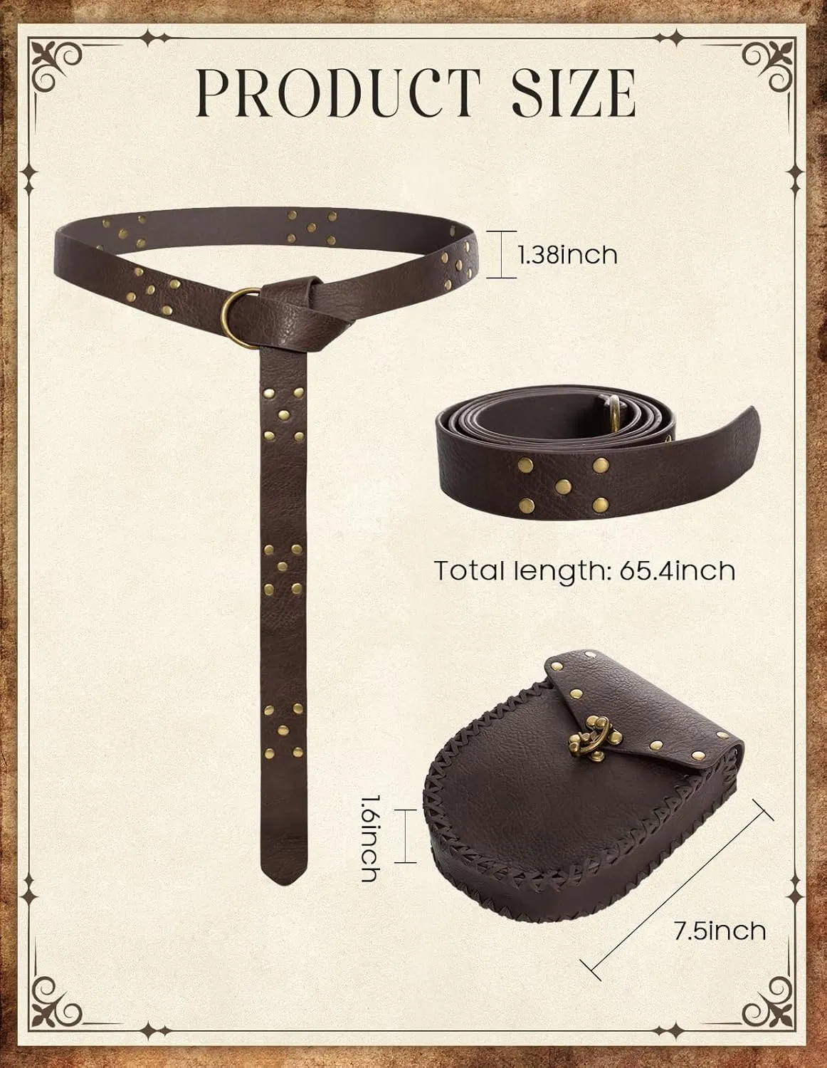 Scarlet Darkness Renaissance Belt Pouch Medieval Belts Pirate Viking Belt Renaissance Accessories