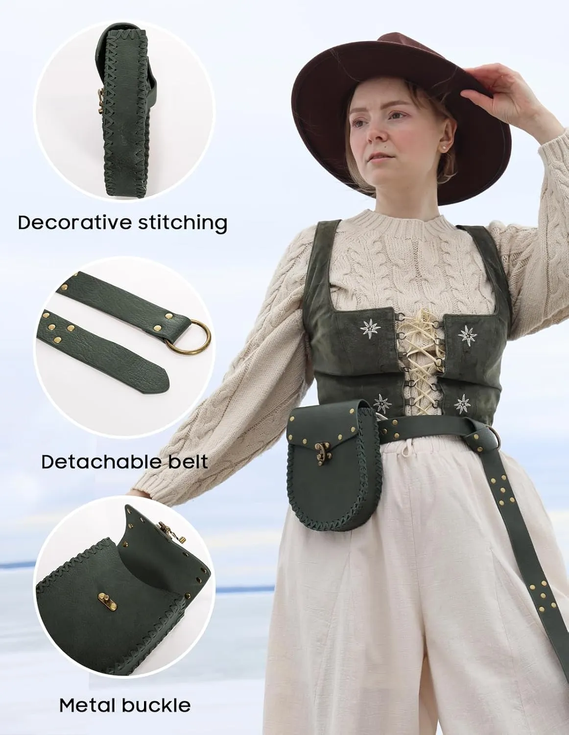 Scarlet Darkness Renaissance Belt Pouch Medieval Belts Pirate Viking Belt Renaissance Accessories